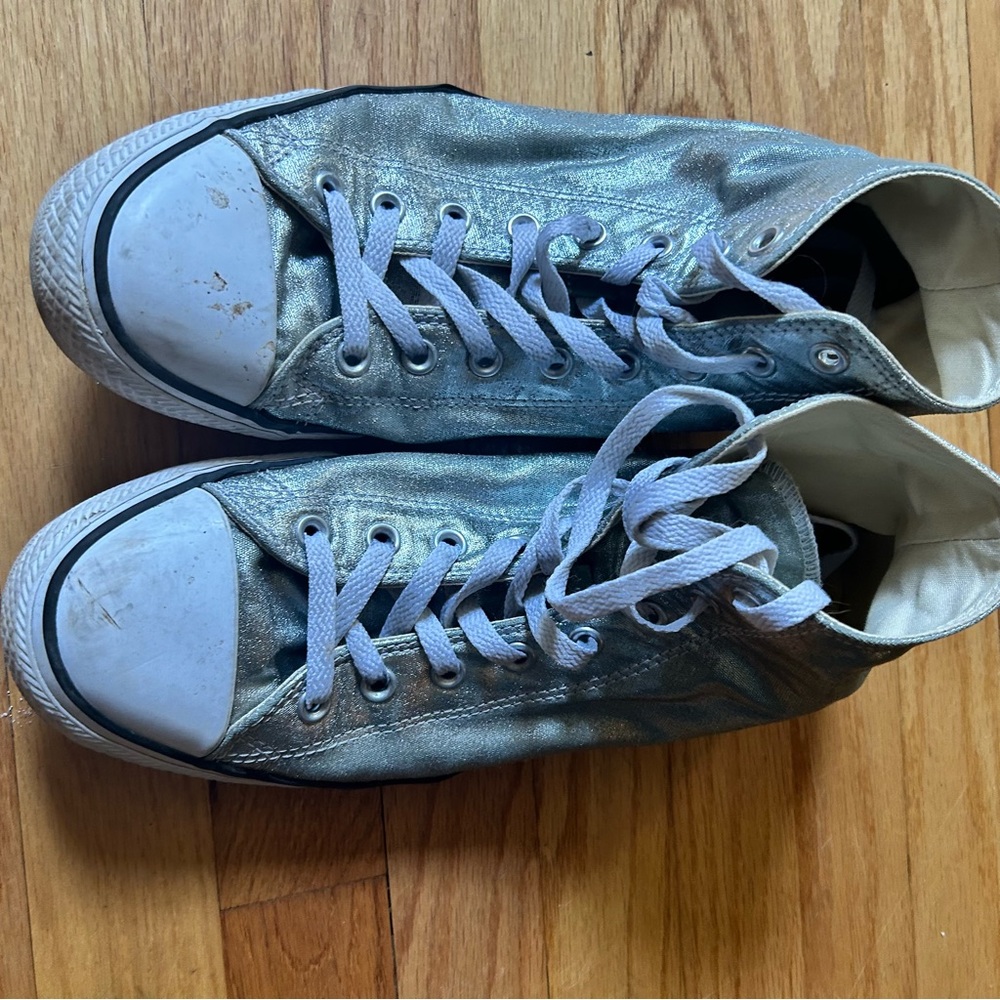 Sparkle blue ice Converse all star sneakers size 10mens - Picture 5 of 5